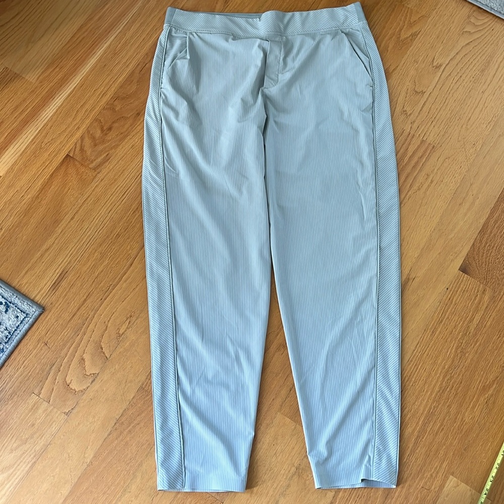 Athleta Brooklyn Ankle Pant city stripe size 16 Tall light green striped